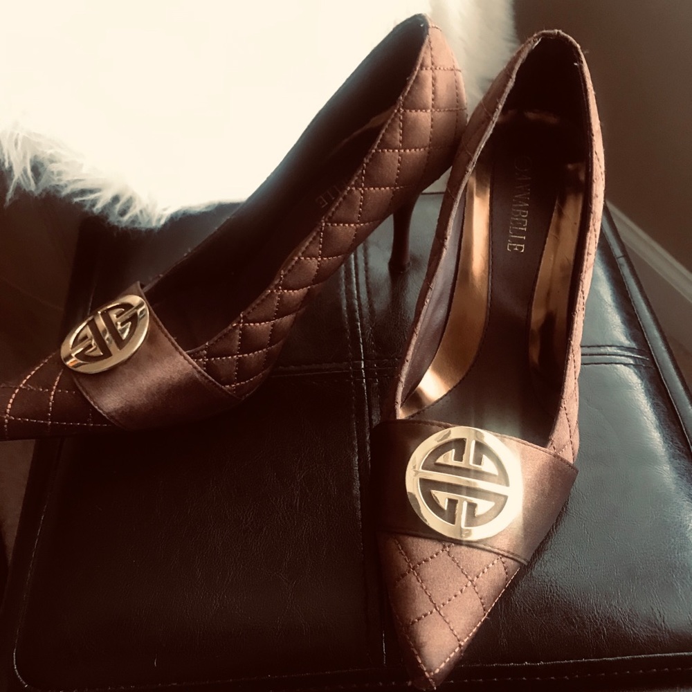 Copper color QUILTED Pumps